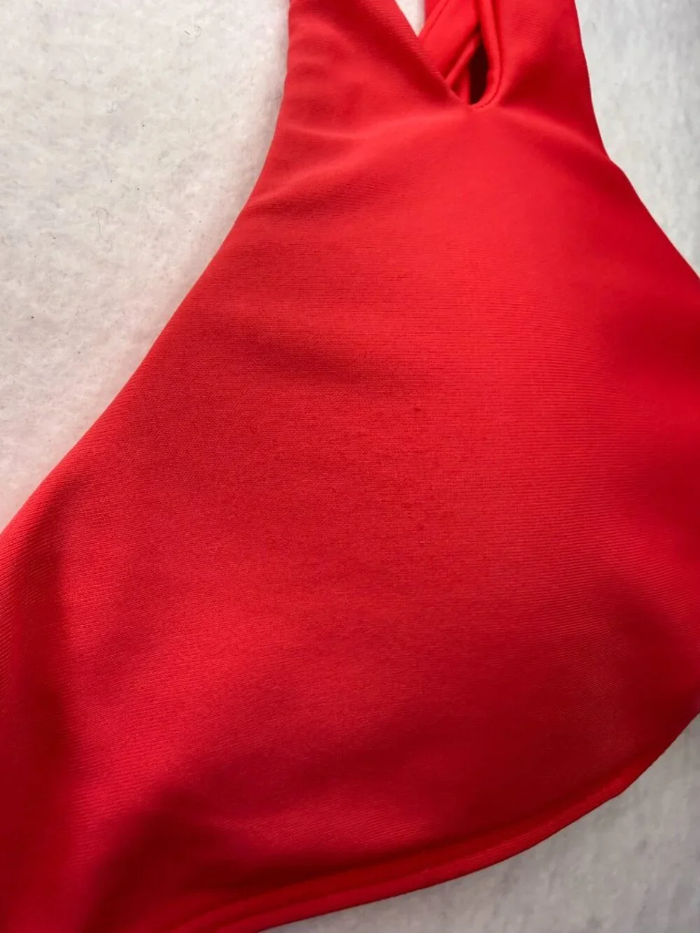 Aerie Women’s Scoop Encolure Degagee Bikini Top Small Red swim suit